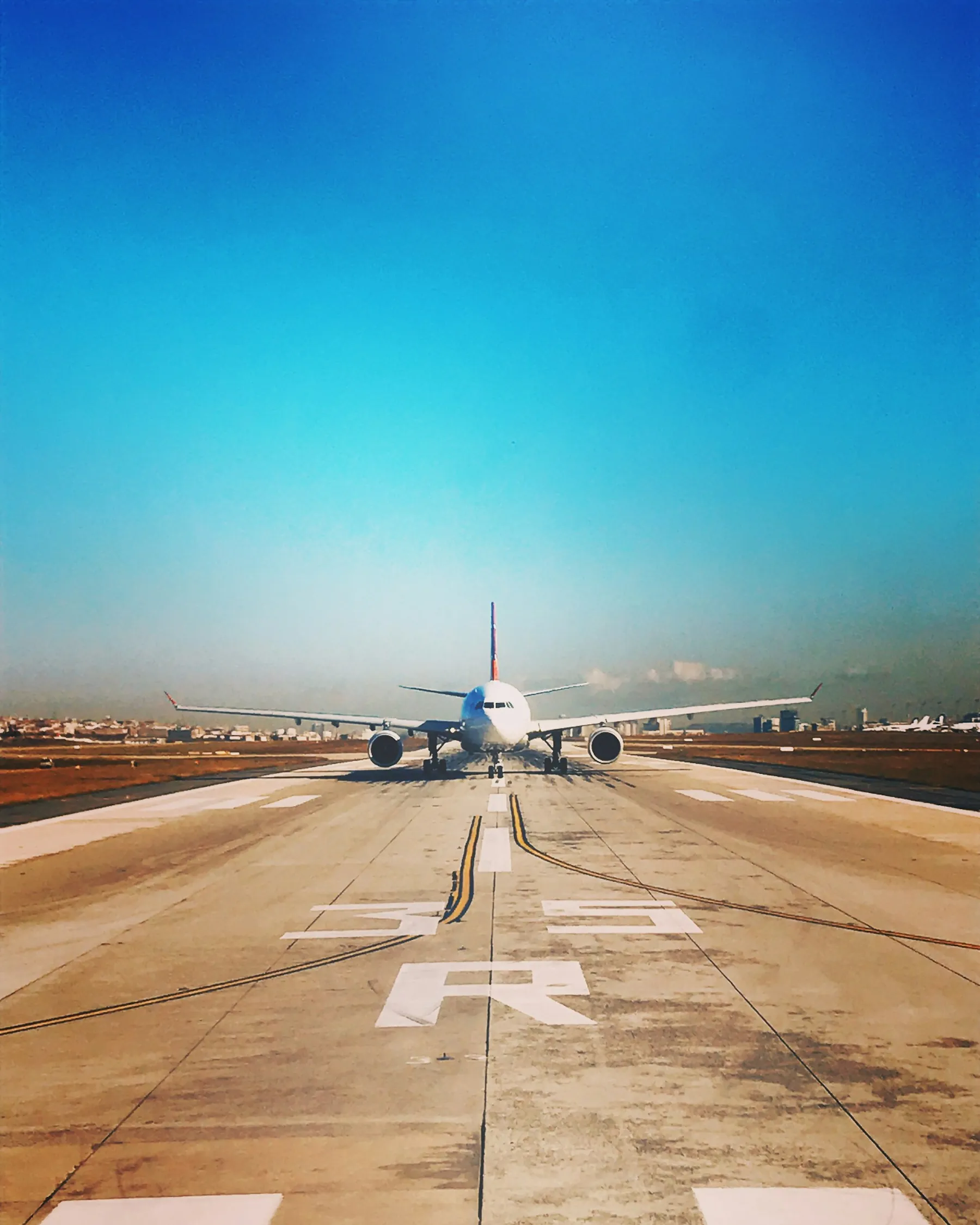Aircraft on the tarmac, ready for departure